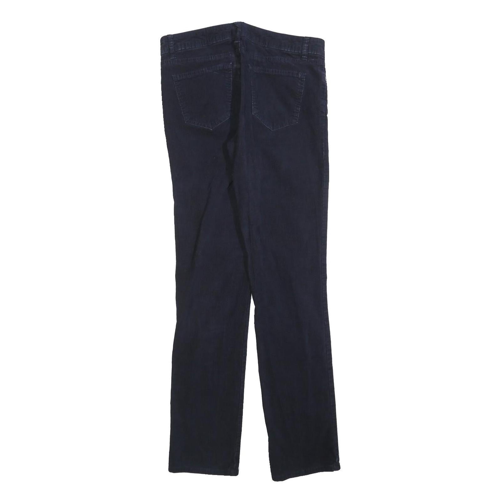 TOMMY HILFIGER Womens Slim Navy Blue Cotton Blend Zip Trousers W30 L30