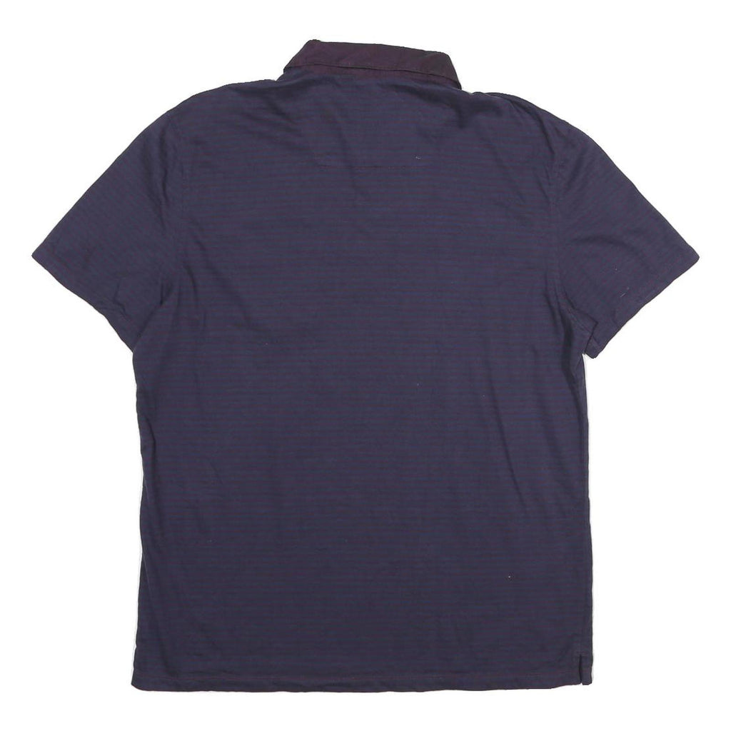 CALVIN KLEIN Mens Blue Short Sleeve Plain M Cotton Button Pocket Polo Shirt
