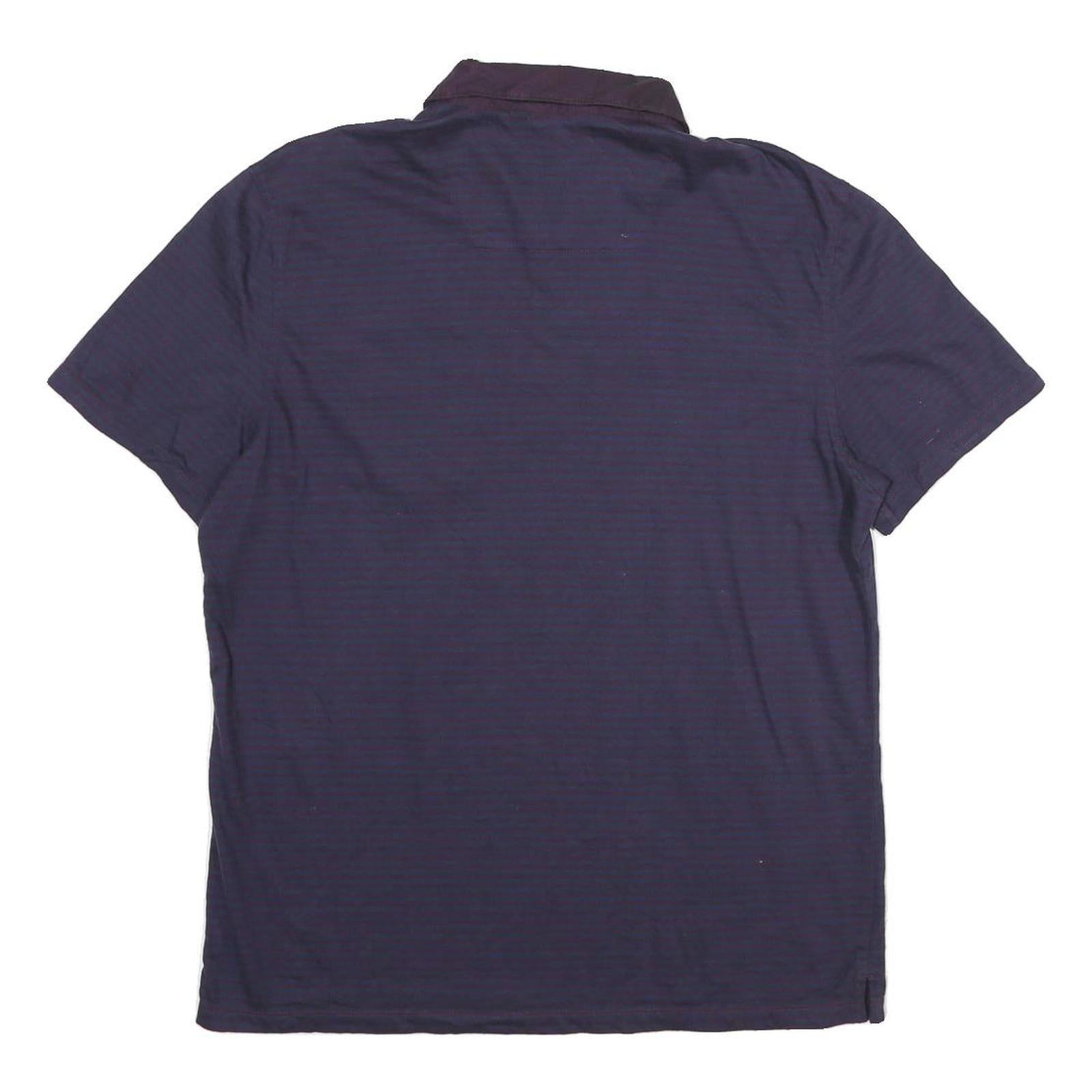 CALVIN KLEIN Mens Blue Short Sleeve Plain M Cotton Button Pocket Polo Shirt