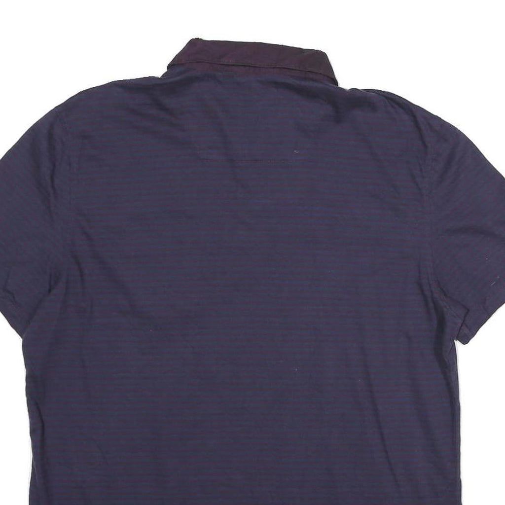 CALVIN KLEIN Mens Blue Short Sleeve Plain M Cotton Button Pocket Polo Shirt