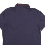 CALVIN KLEIN Mens Blue Short Sleeve Plain M Cotton Button Pocket Polo Shirt