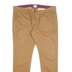 TIMBERLAND Mens Cotton Blend Beige Slim Zip Trousers W40 L34 Casual Smart