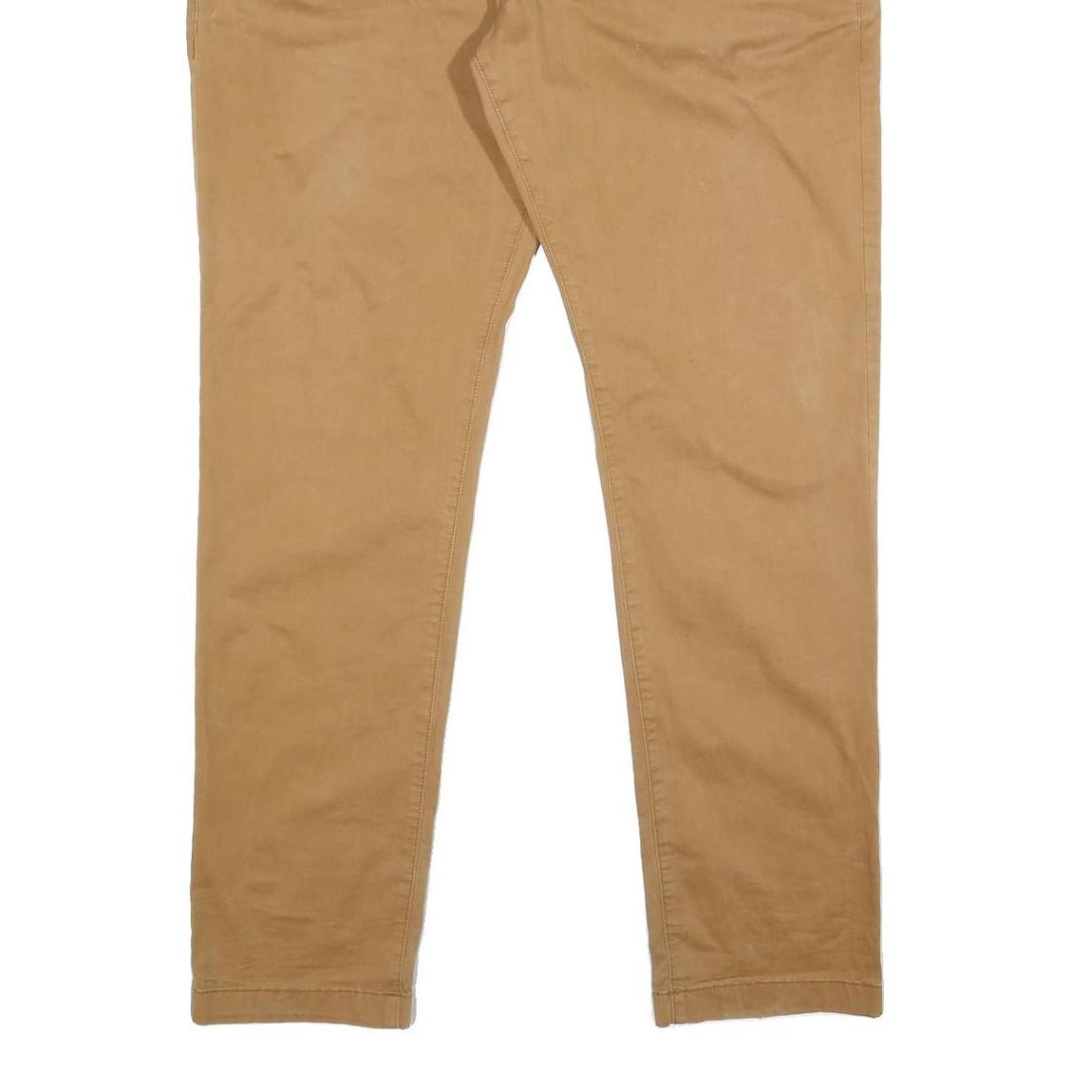 TIMBERLAND Mens Cotton Blend Beige Slim Zip Trousers W40 L34 Casual Smart