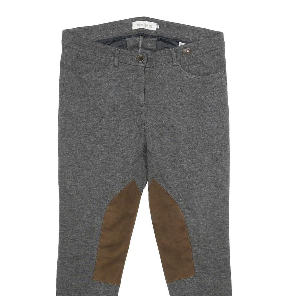 HENRY COTTONS Womens Viscose Blend Grey Regular W32 L28 Trousers Zip Closure