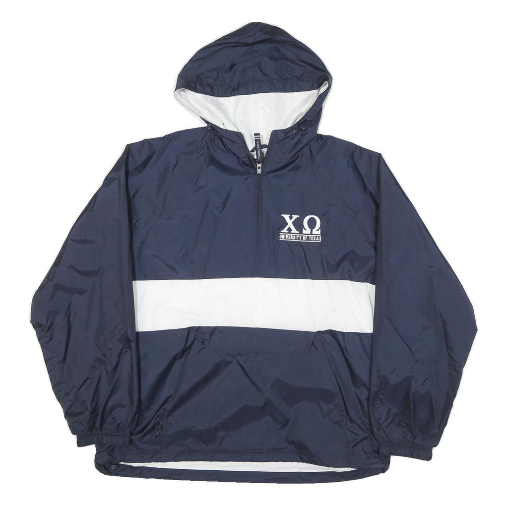 CHARLES RIVER Mens Navy & White University Of Texas Jacket M Polyester Blend Zip