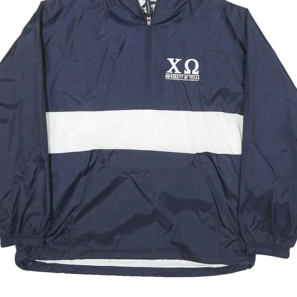 CHARLES RIVER Mens Navy & White University Of Texas Jacket M Polyester Blend Zip