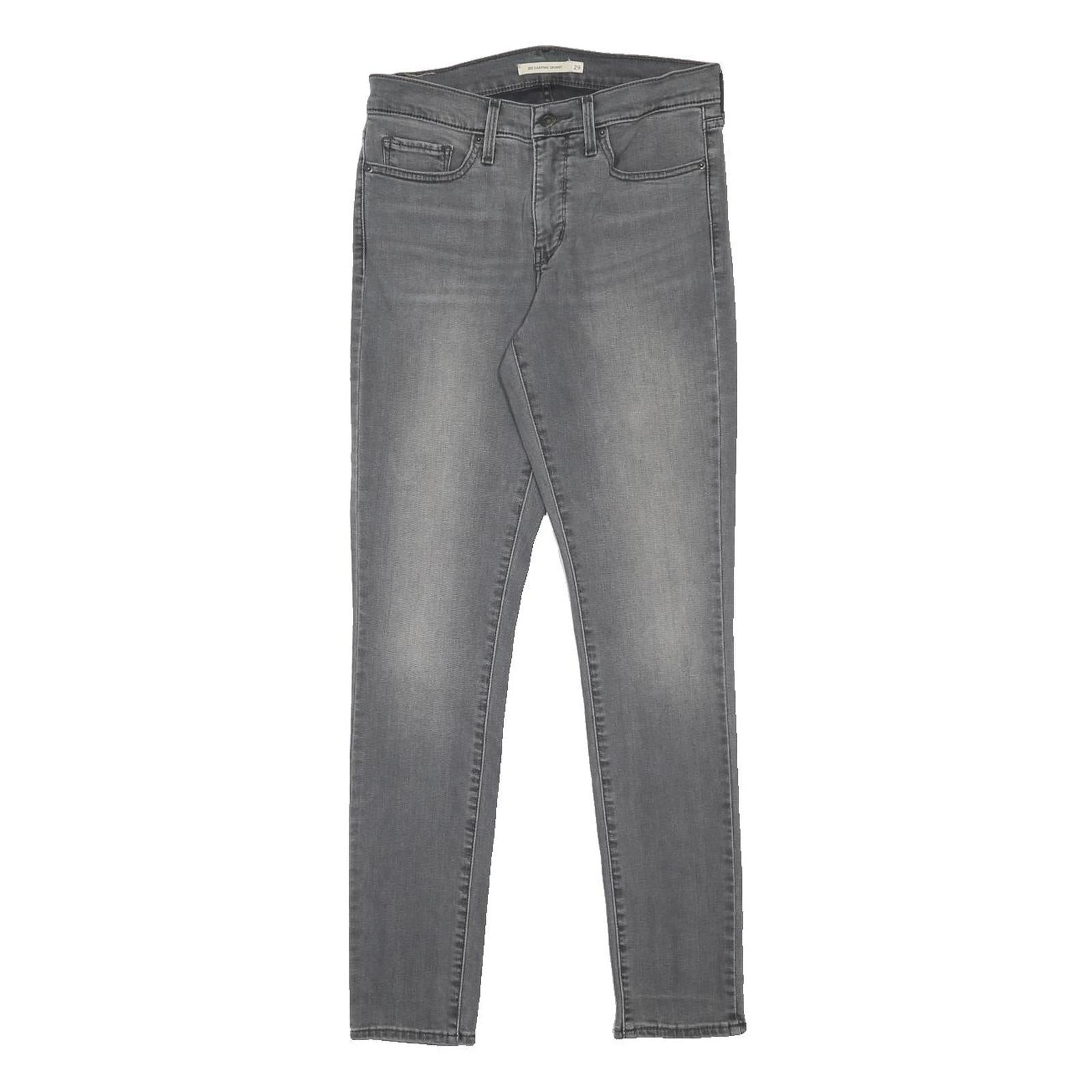 LEVI'S 311 Womens Slim Grey Denim Jeans W29 L30 Stretch Cotton Blend Zip