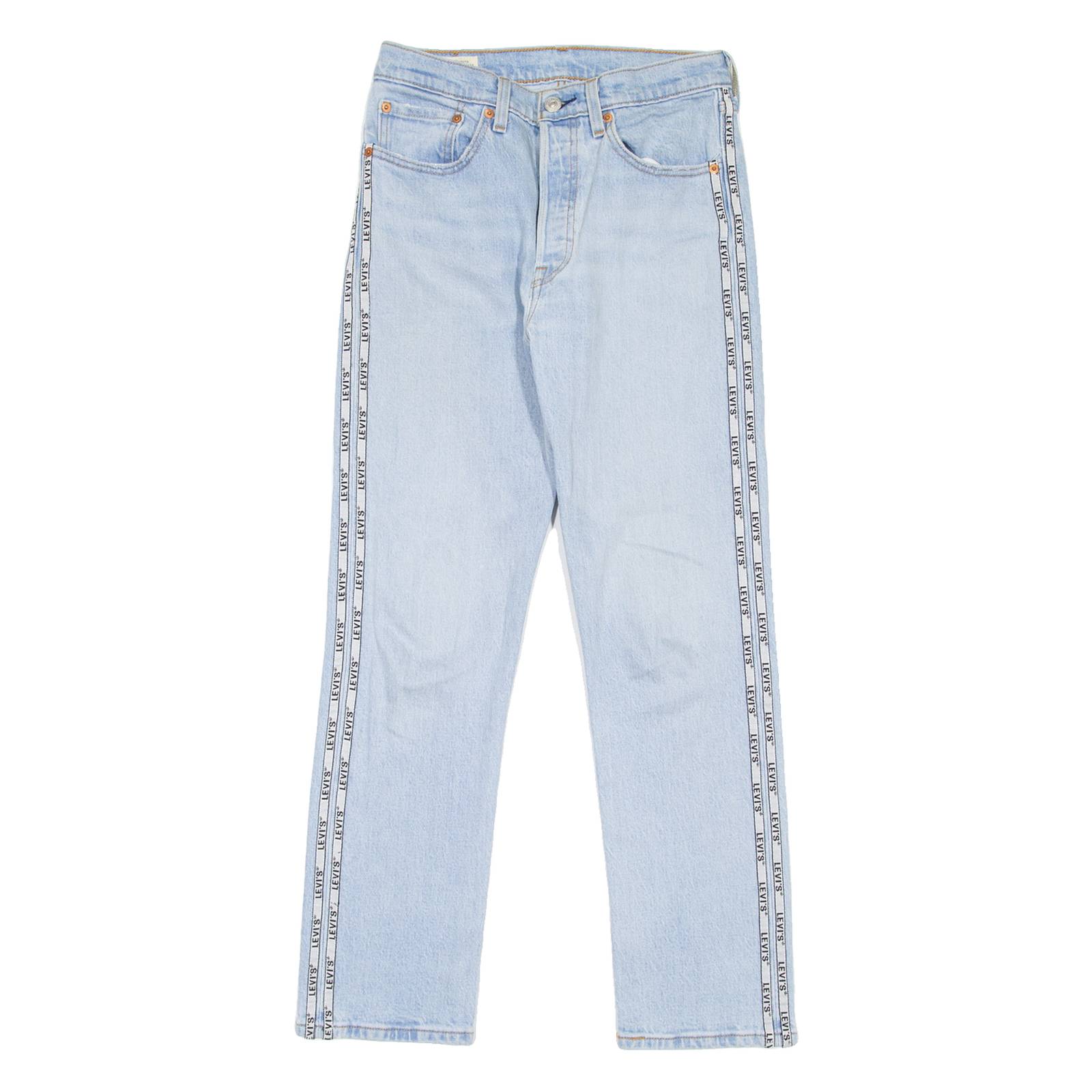 LEVI'S 501 Jeans Spell-Out Premium Womens Blue Regular Straight W26 L28