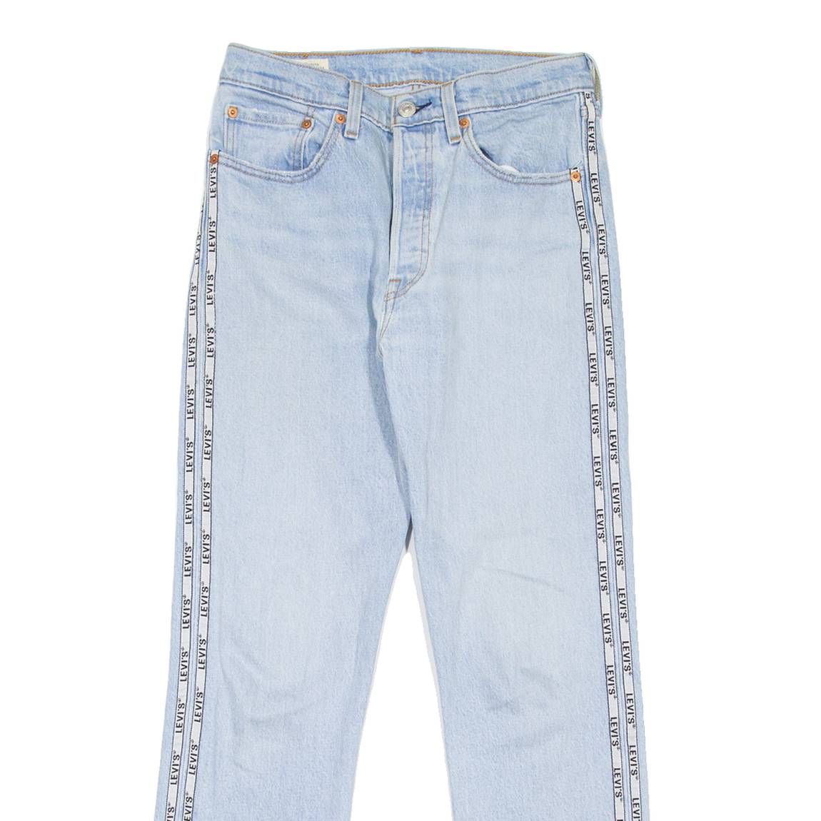 LEVI'S 501 Jeans Spell-Out Premium Womens Blue Regular Straight W26 L28