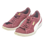 PUMA Suede Womens Lace-Up Trainers Burgundy & White UK 6 Comfortable Casual