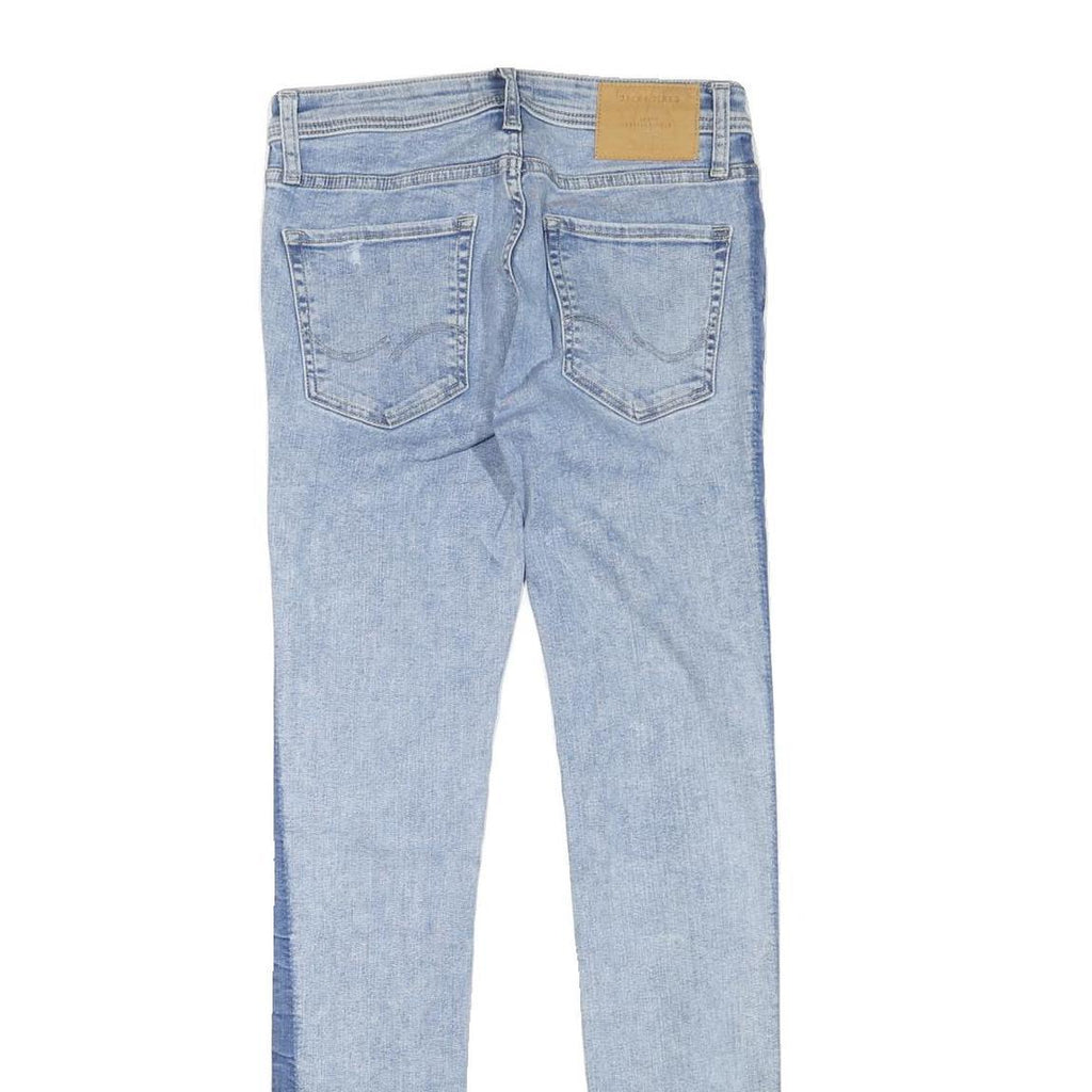 JACK AND JONES Mens Slim Light Blue Denim Stone Wash W28 L31 Contrast Side Panel