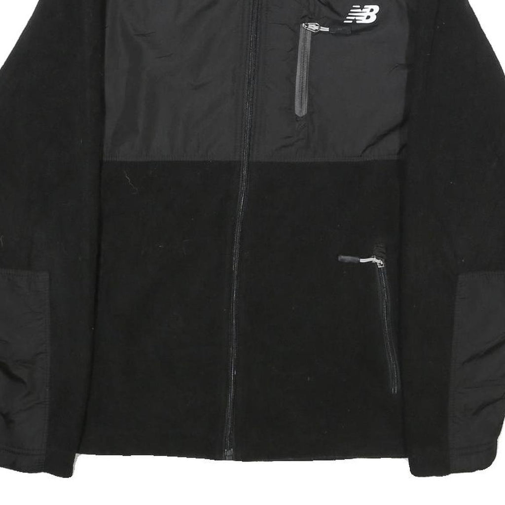 NEW BALANCE Mens Black Jacket S Polyester Zip Plain Sports Casual