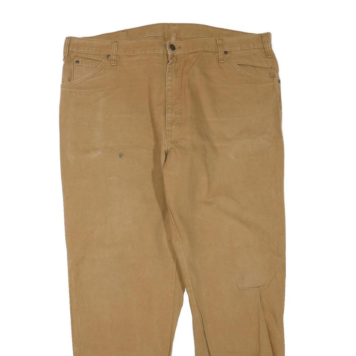 DICKIES Mens Beige Regular Straight Denim Light W42 L32 Workwear Zip Fly