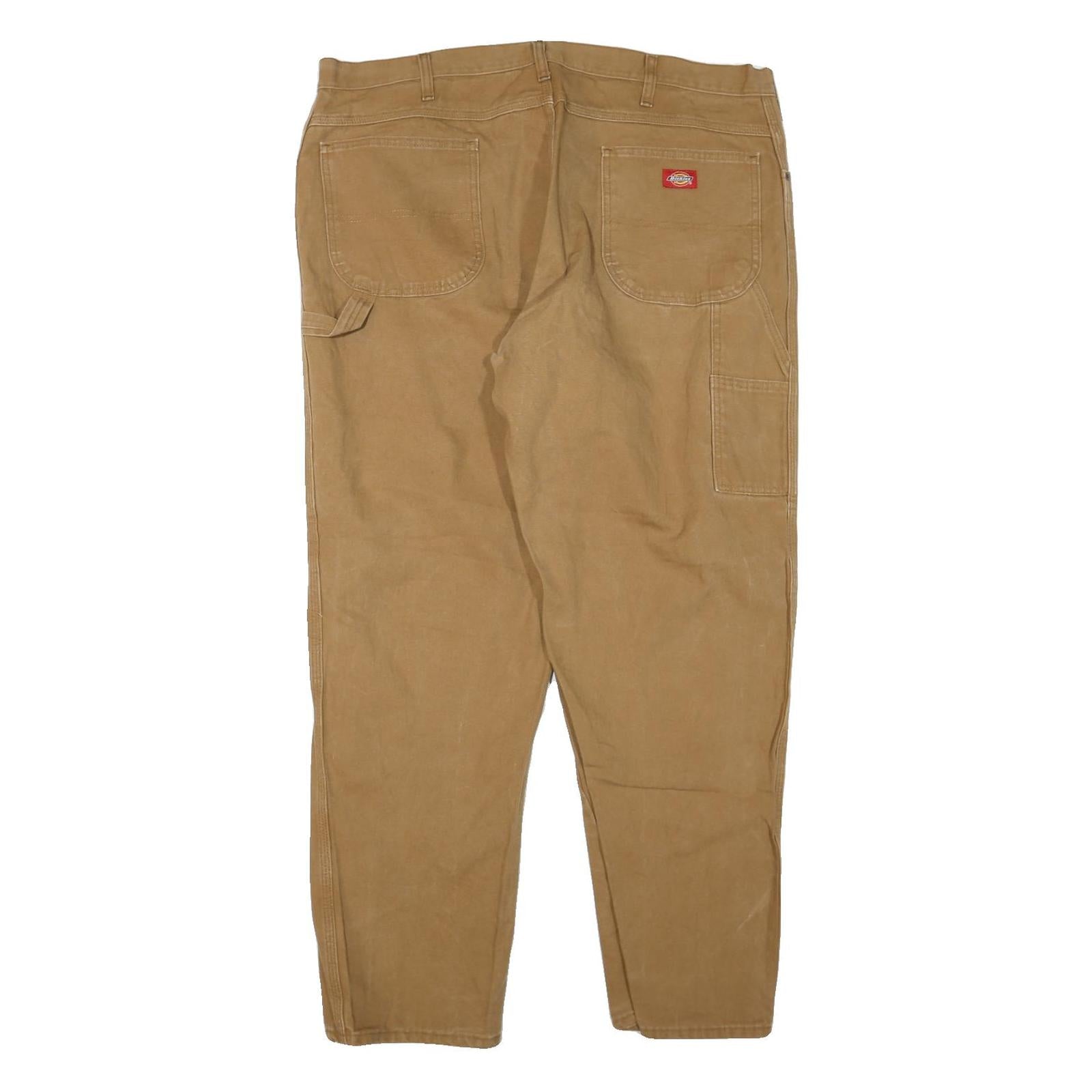 DICKIES Mens Beige Regular Straight Denim Light W42 L32 Workwear Zip Fly