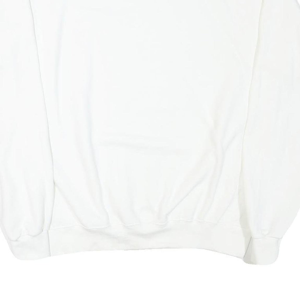 CHAMPION Mens White Cotton Blend Crew Neck M Plain Pullover Sweatshirt