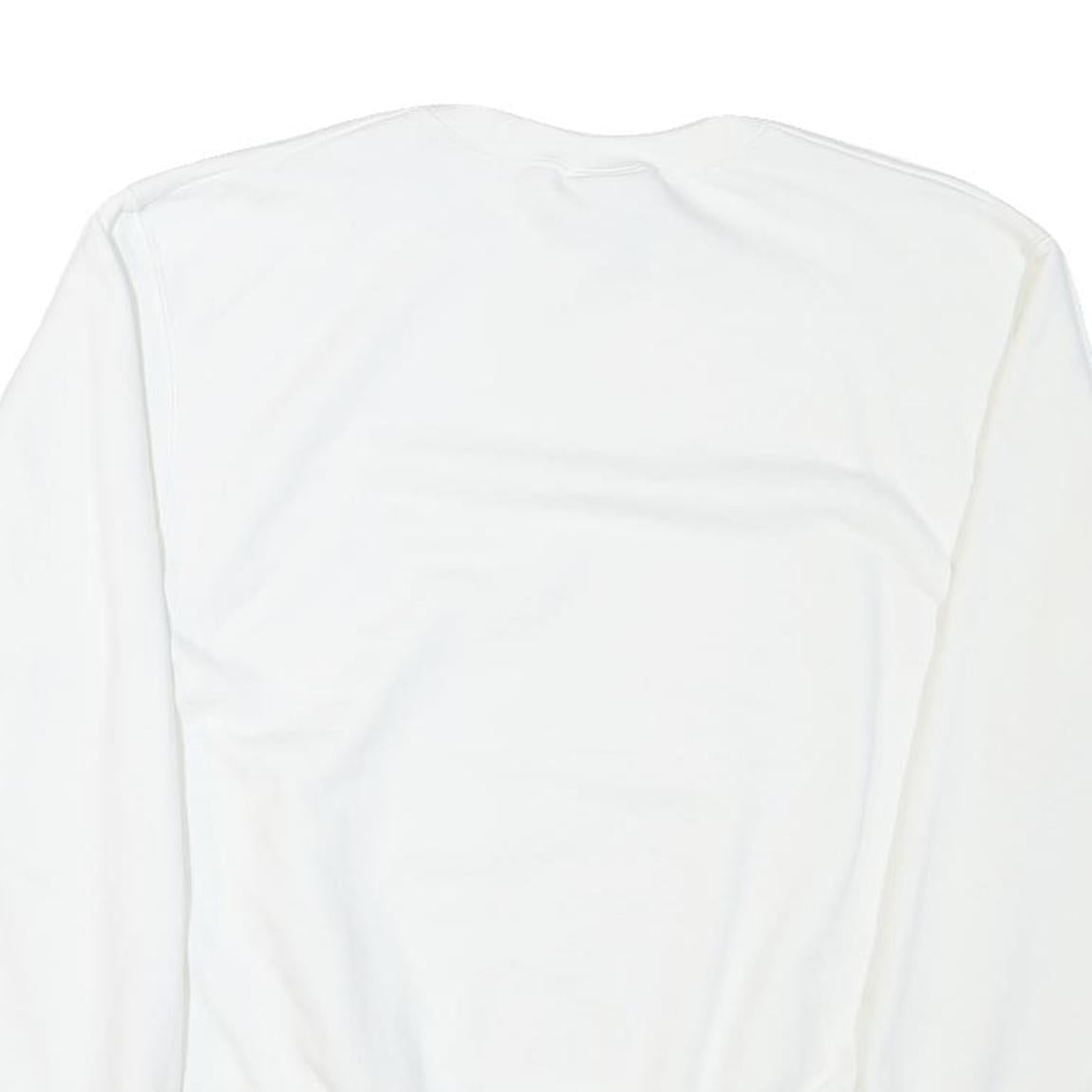 CHAMPION Mens White Cotton Blend Crew Neck M Plain Pullover Sweatshirt