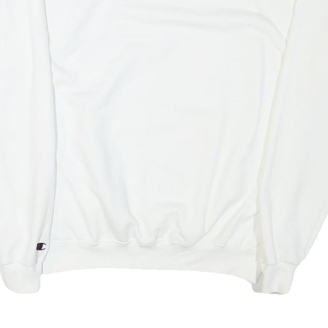 CHAMPION Mens White Cotton Blend Crew Neck M Plain Pullover Sweatshirt