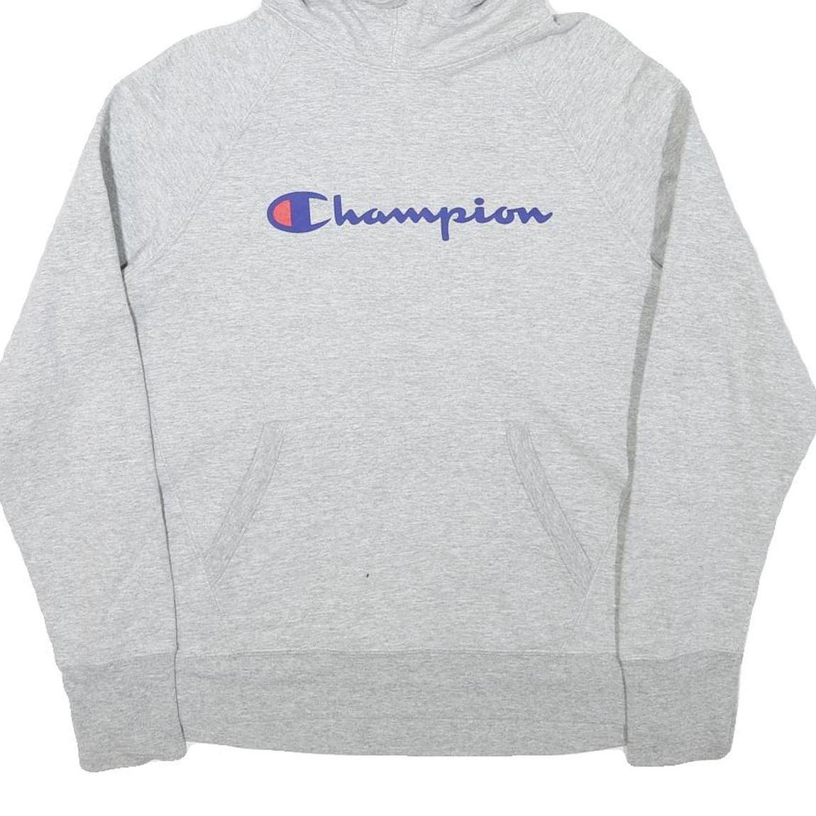 CHAMPION Mens Grey Hoodie M Cotton Blend Pullover Sweatshirt