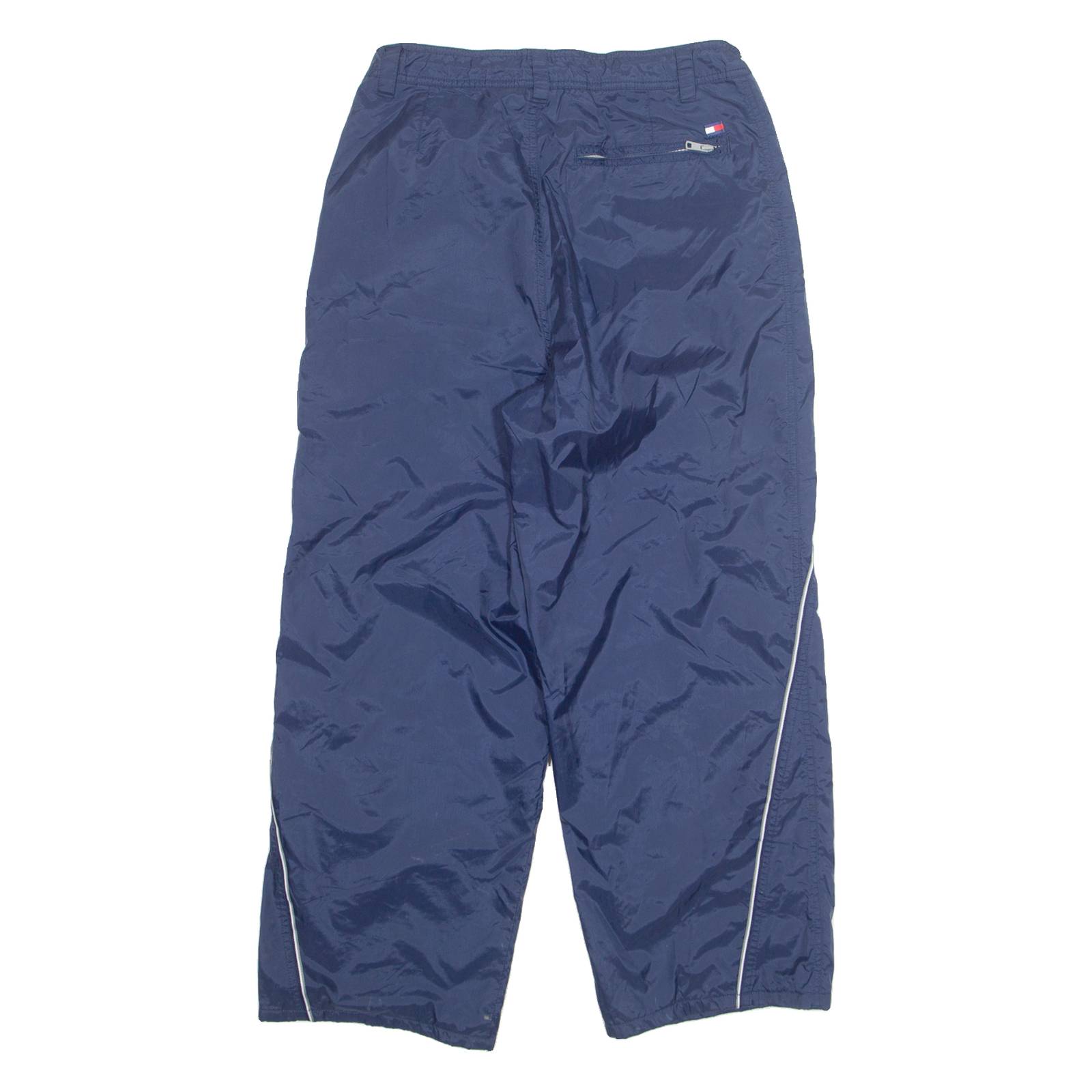 TOMMY HILFIGER Mesh Lined Mens Rain Trousers Blue 90s Straight S W29 L27
