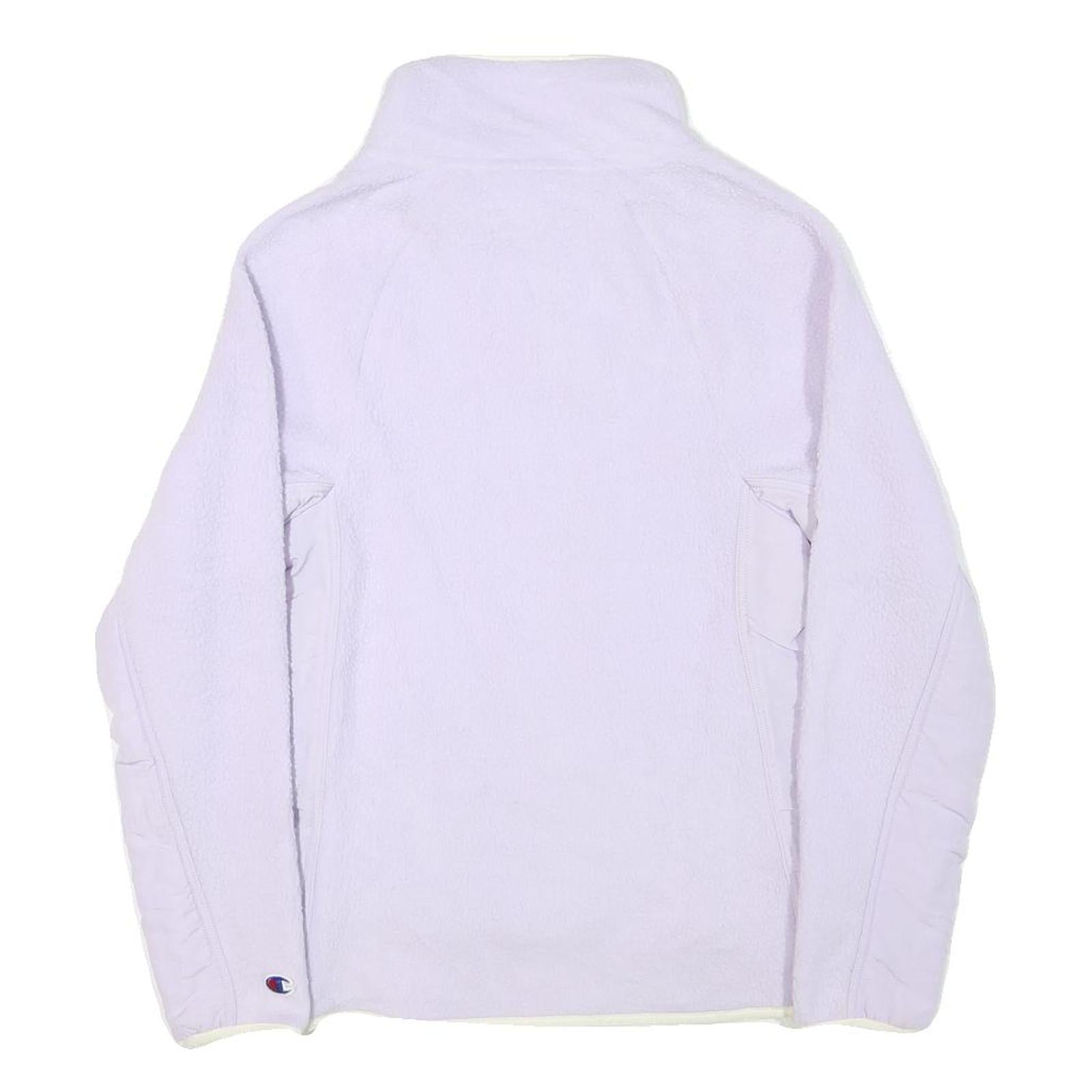 CHAMPION Womens Lilac Cream Zip Jacket S Polyester Blend Fleece Stylish