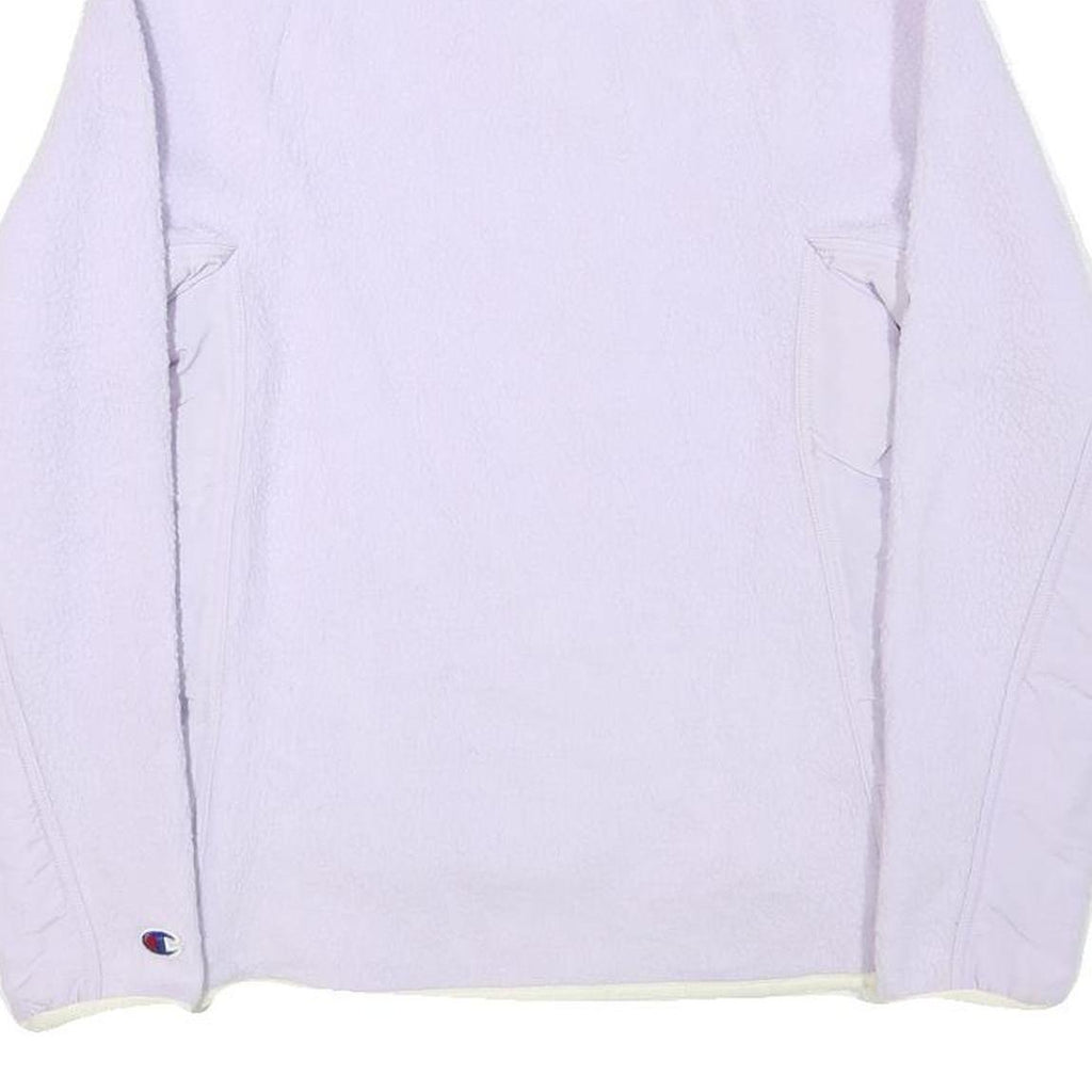 CHAMPION Womens Lilac Cream Zip Jacket S Polyester Blend Fleece Stylish