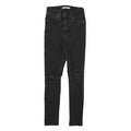 LEVI'S 721 Womens Black Slim Skinny Denim Jeans W22 L25 Distressed Ripped