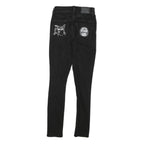 LEVI'S 721 Womens Black Slim Skinny Denim Jeans W22 L25 Distressed Ripped
