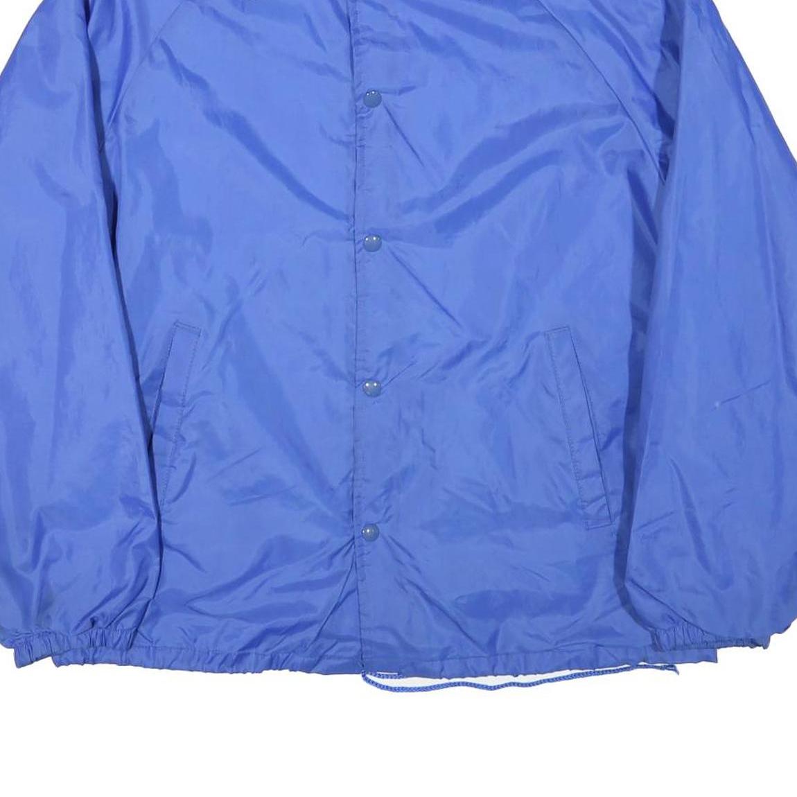 ATHLETIC WORKS Mens Blue Nylon Button Jacket L Casual Lightweight Shell