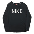 NIKE Mens Black Cotton Blend Crew Neck Sweatshirt XS Logo Printed