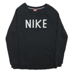 NIKE Mens Black Cotton Blend Crew Neck Sweatshirt XS Logo Printed