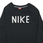 NIKE Mens Black Cotton Blend Crew Neck Sweatshirt XS Logo Printed