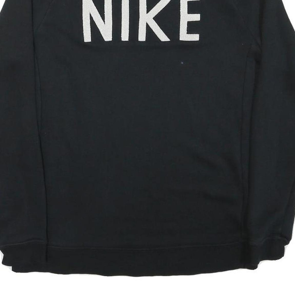 NIKE Mens Black Cotton Blend Crew Neck Sweatshirt XS Logo Printed