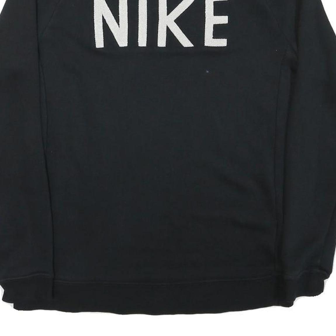 NIKE Mens Black Cotton Blend Crew Neck Sweatshirt XS Logo Printed
