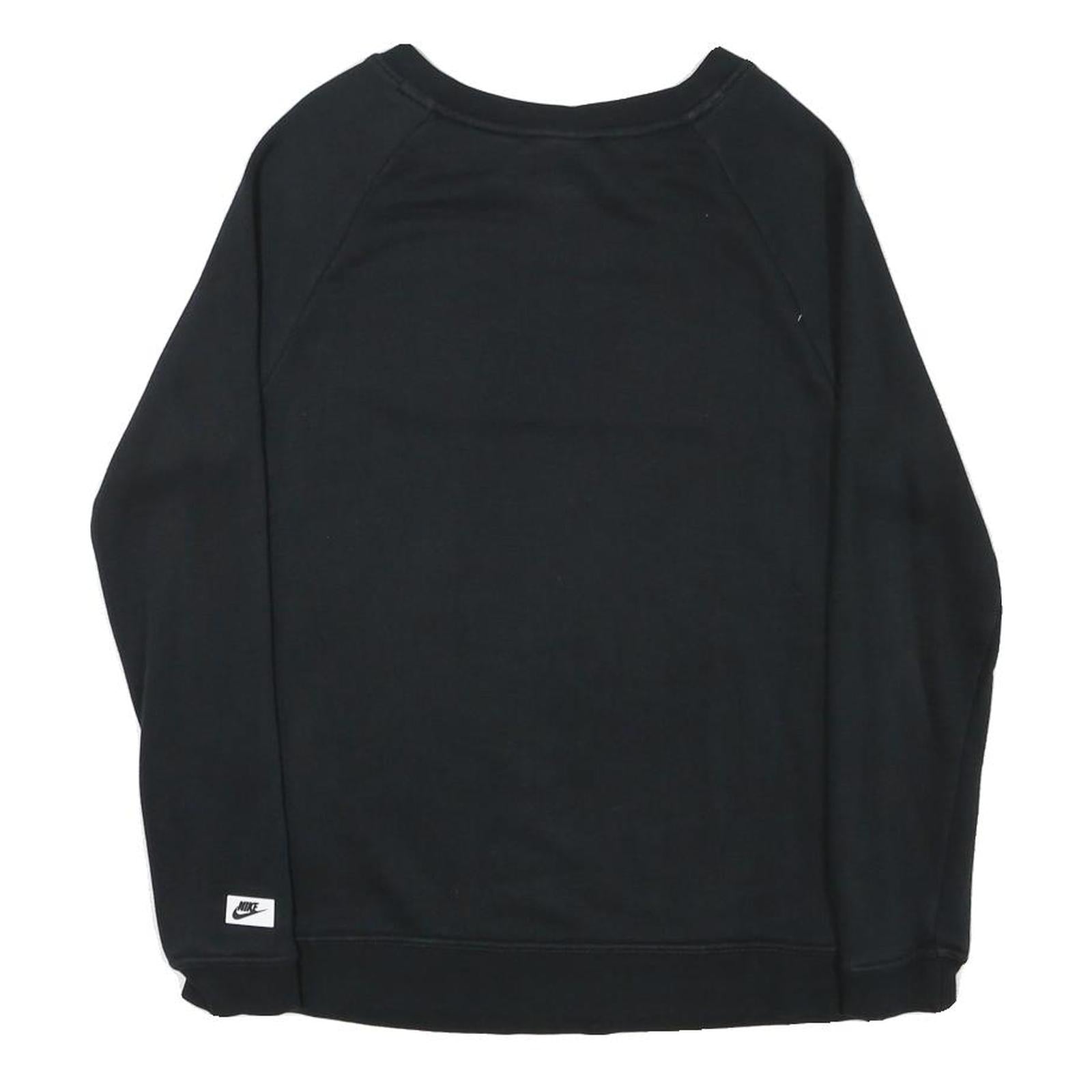 NIKE Mens Black Cotton Blend Crew Neck Sweatshirt XS Logo Printed