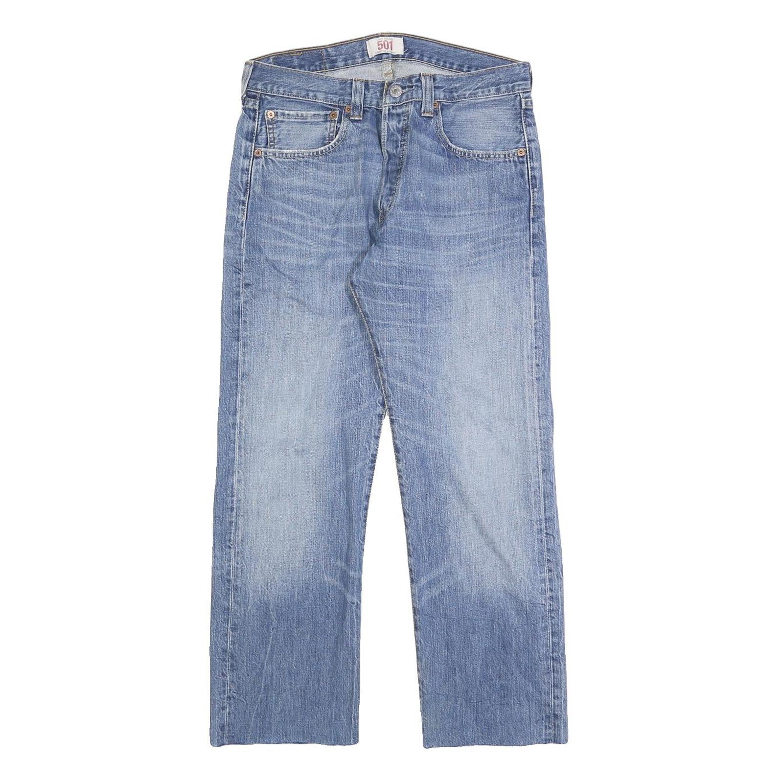 LEVI'S 501 Mens Jeans Blue Regular Straight Denim Light W31 L26 Classic Cotton