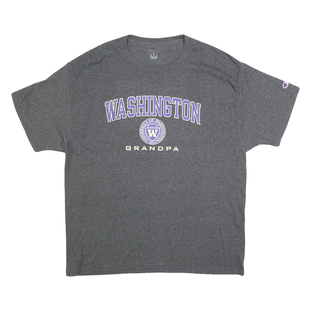 CHAMPION Mens Grey Washington Grandpa Graphic T-Shirt XL Crew Neck Short Sleeve