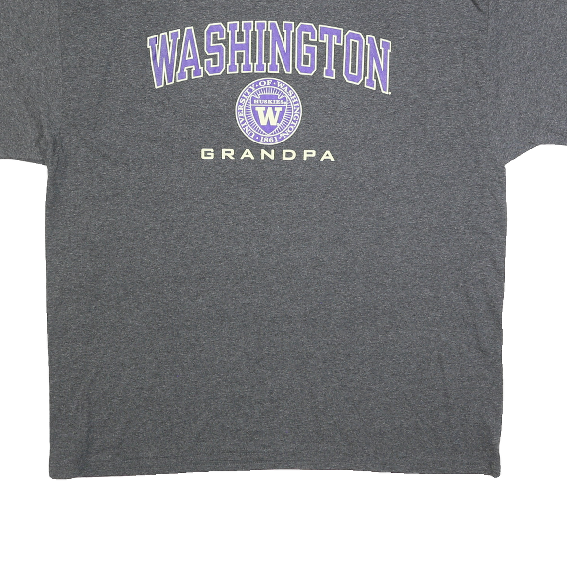 CHAMPION Mens Grey Washington Grandpa Graphic T-Shirt XL Crew Neck Short Sleeve