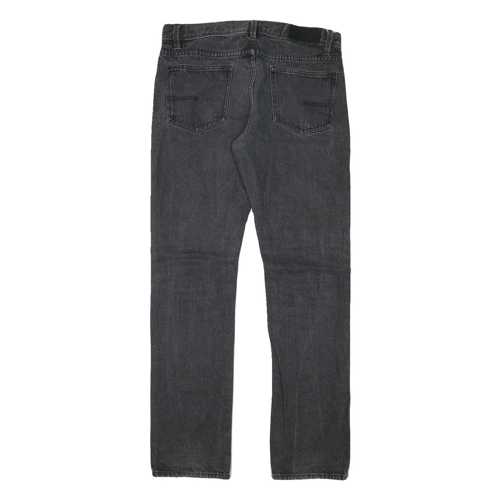 CALVIN KLEIN Mens Regular Fit Straight Leg Denim Dark Jeans W32 L32 Zip Closure