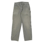 DICKIES Mens Cotton Grey Regular Straight Trousers W32 L32 Workwear Zip Closure