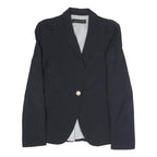 ZARA WOMAN Womens Black Jacket S Polyester Blend Button Plain Tailored Blazer