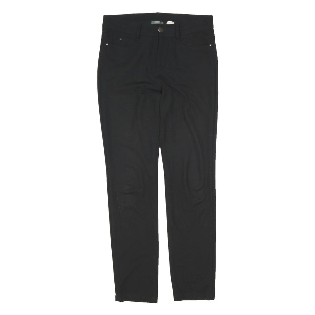 LA REDOUTE Womens Regular Fit Black Cotton Blend Trousers W31 L41 Zip Pockets