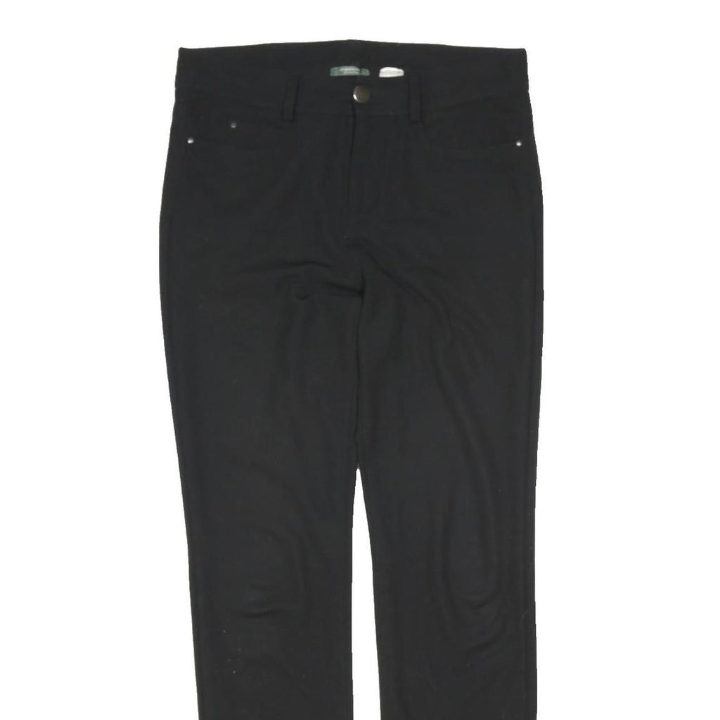 LA REDOUTE Womens Regular Fit Black Cotton Blend Trousers W31 L41 Zip Pockets