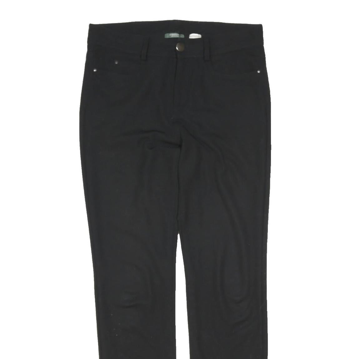 LA REDOUTE Womens Regular Fit Black Cotton Blend Trousers W31 L41 Zip Pockets