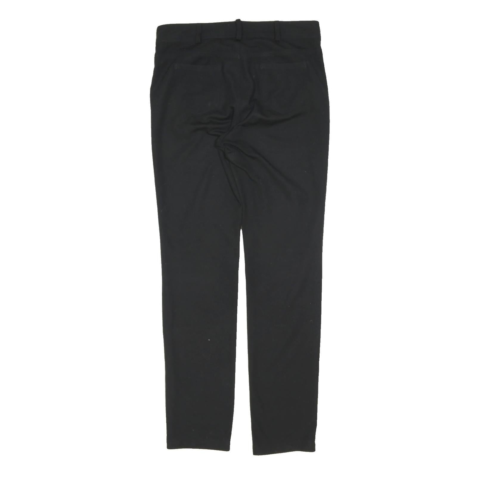 LA REDOUTE Womens Regular Fit Black Cotton Blend Trousers W31 L41 Zip Pockets