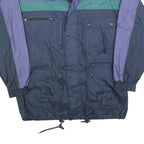 Mens Blue & Green Colourblock Classic Jacket L Polyester Blend Windbreaker Zip