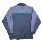 Mens Blue & Green Colourblock Classic Jacket L Polyester Blend Windbreaker Zip