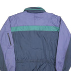 Mens Blue & Green Colourblock Classic Jacket L Polyester Blend Windbreaker Zip