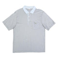 LACOSTE Mens Grey & White Short Sleeve Plain M Polo Shirt Cotton Blend Casual