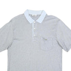 LACOSTE Mens Grey & White Short Sleeve Plain M Polo Shirt Cotton Blend Casual