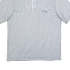 LACOSTE Mens Grey & White Short Sleeve Plain M Polo Shirt Cotton Blend Casual